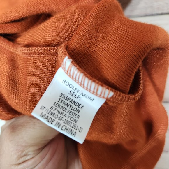 NWT Roolee Women's Burnt Orange Pockets Maxi Zipper Back Stretchy Dress Size M - Picture 10 of 16